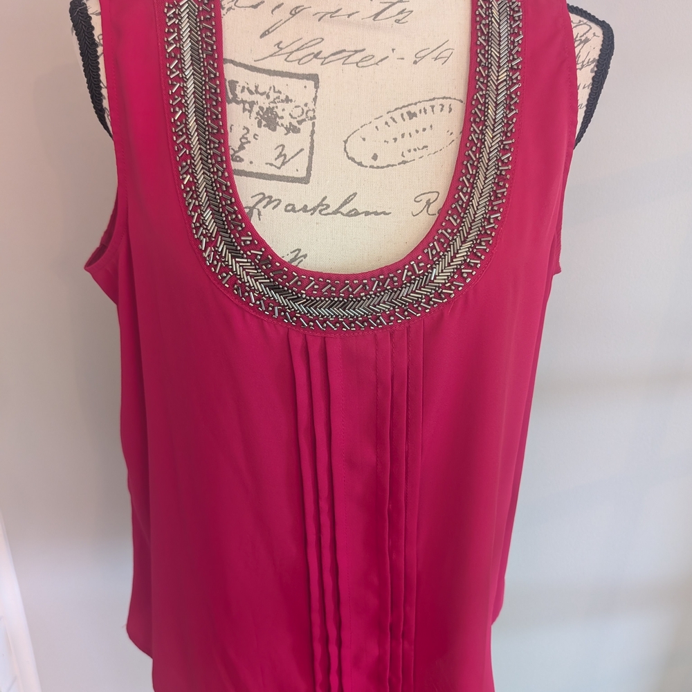 Covington Pink Embellished Sleeveless Tank Top